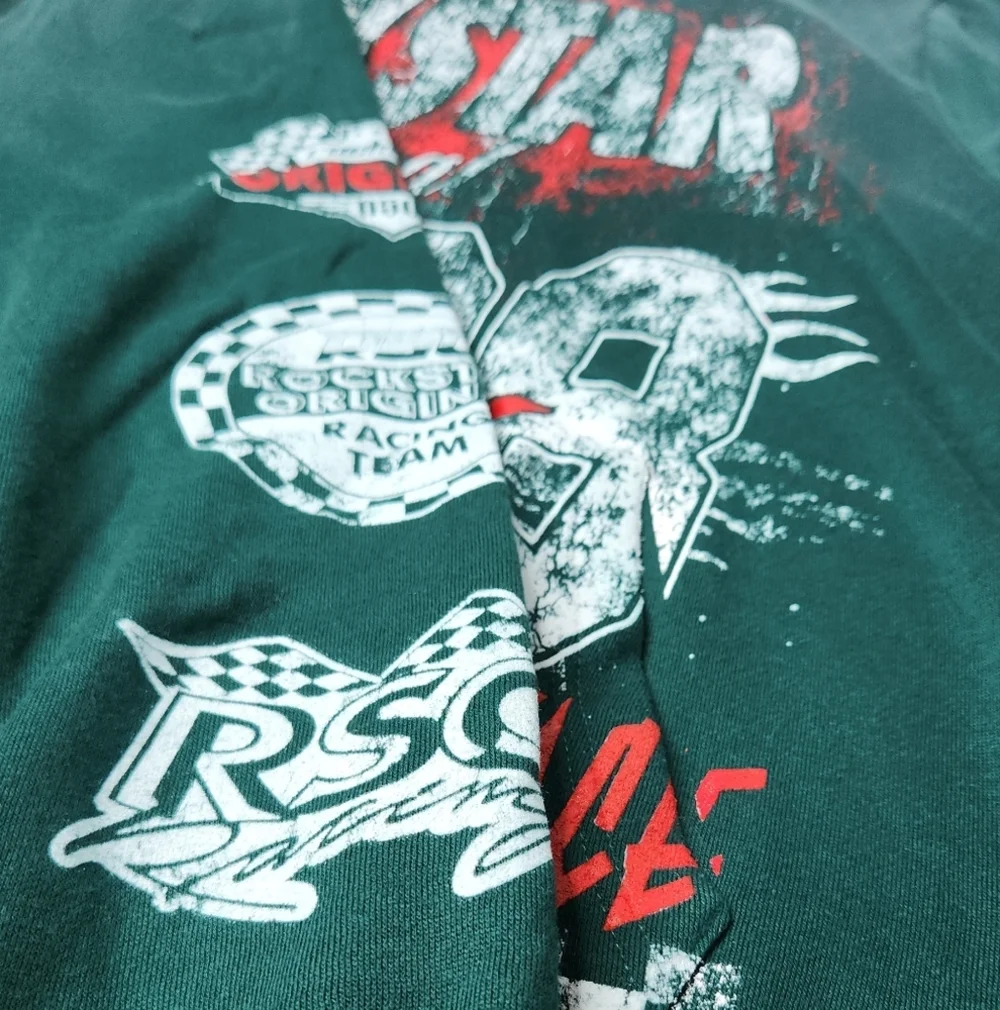 Men's 2 Piece Track Set - Rockstar Original - XL Long - Green, Red & White
